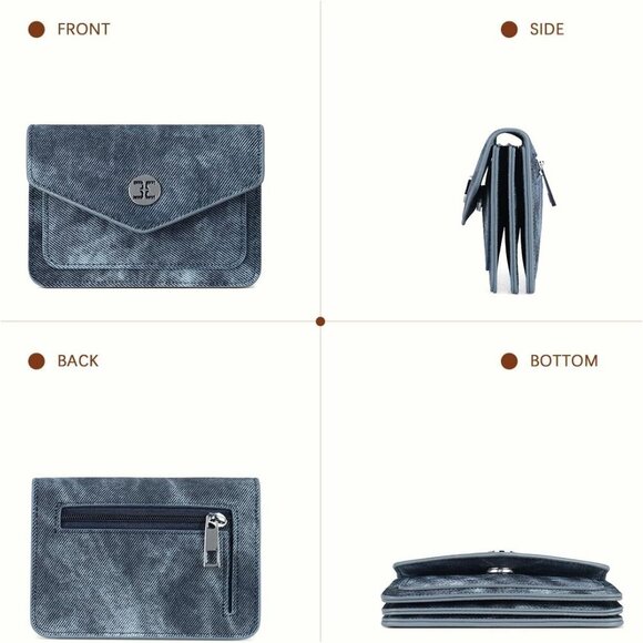 Small Wallet for Women RFID Blocking Credit Card Holder Compact Leather Wallets - Picture 7 of 7